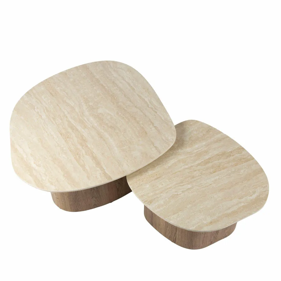 WoonStijl Salontafel set van 2 Romano kiezel