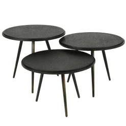 WoonStijl Salontafel set van 3 rond metallic Discount