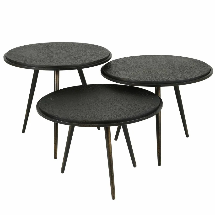 WoonStijl Salontafel set van 3 rond metallic Discount