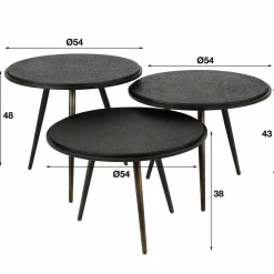 WoonStijl Salontafel set van 3 rond metallic Discount