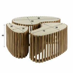 WoonStijl Salontafel set van 3 niervorm Nuovo travertin Clearance