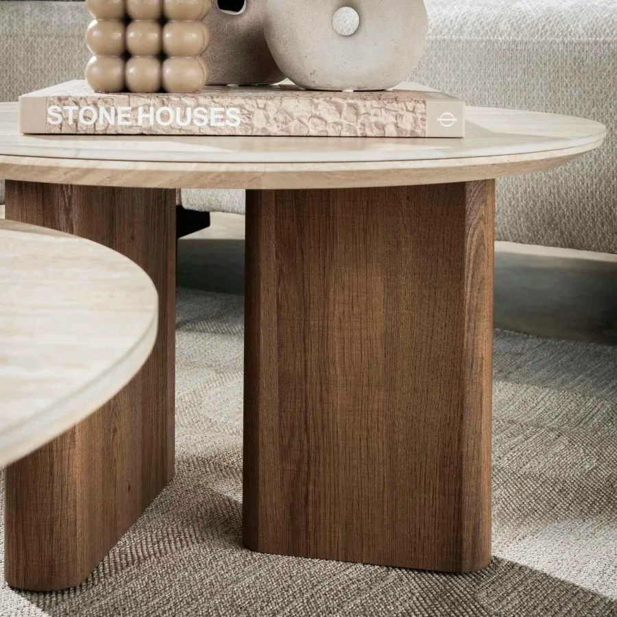 WoonStijl Salontafel set van 2 Romano rechthoekige poot Sale
