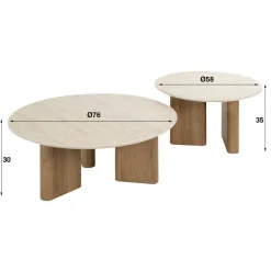 WoonStijl Salontafel set van 2 Romano rechthoekige poot Sale