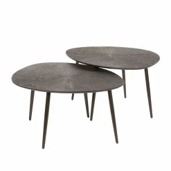 WoonStijl Salontafel set van 2 organisch Brown Ray Metal Discount