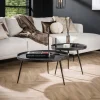 WoonStijl Salontafel set/2 rond metallic/Grijs