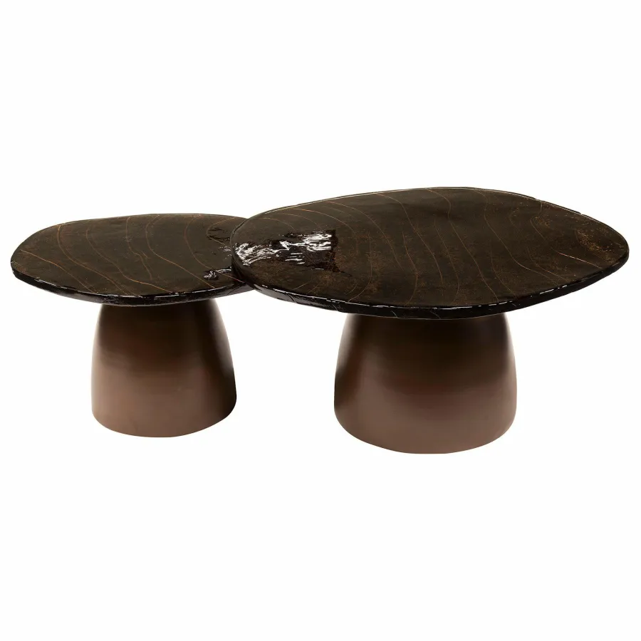 WoonStijl Salontafel set van 2 Eclipse brons antiek finish New