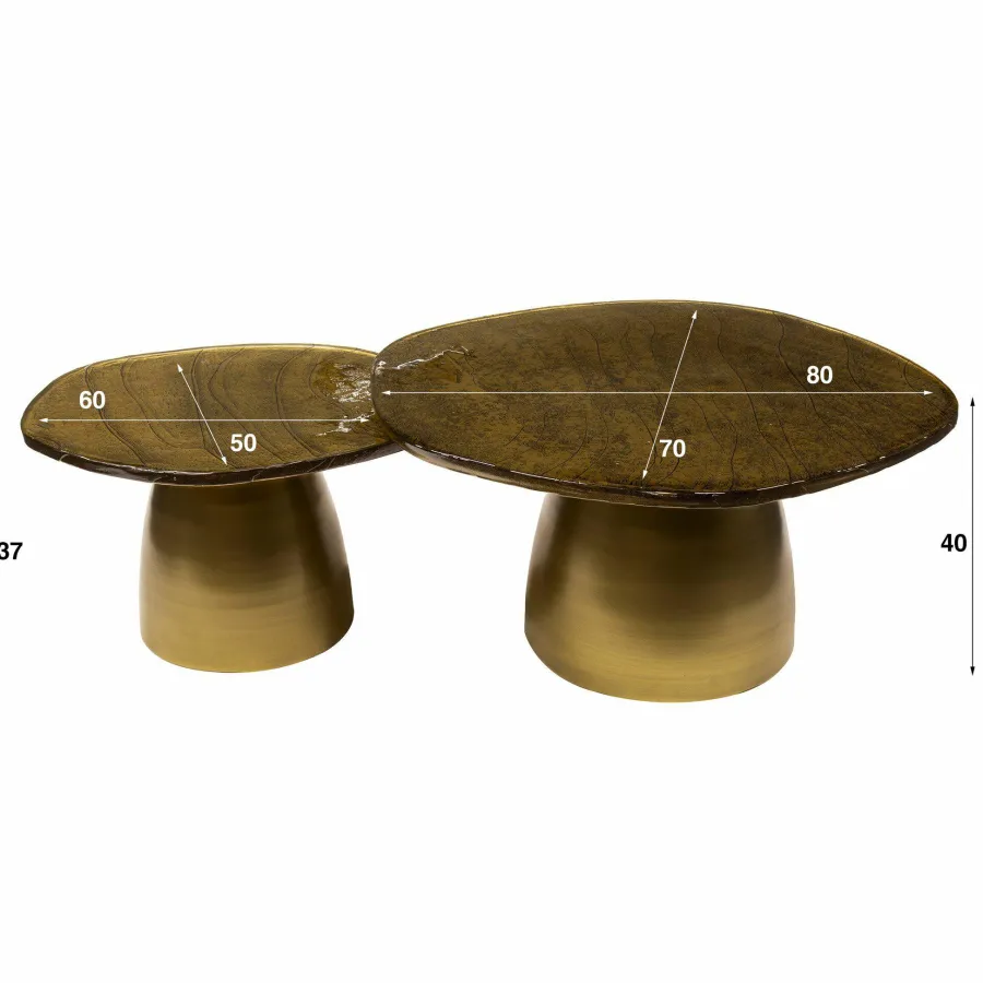 WoonStijl Salontafel set van 2 Eclipse brons antiek finish New