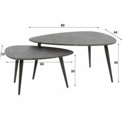 WoonStijl Salontafel set van 2 pear shaped organisch New