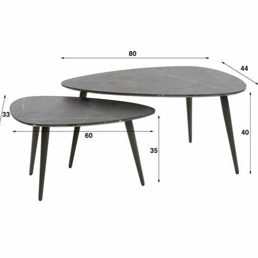 WoonStijl Salontafel set van 2 pear shaped organisch New