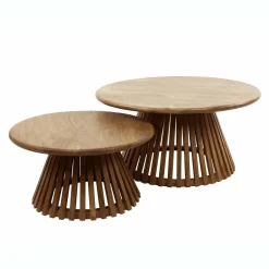 WoonStijl Salontafel set van 2 tweak conisch massief mango