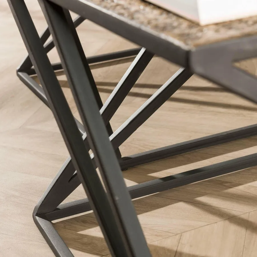 WoonStijl Salontafel set van 2 X cross metallic Outlet