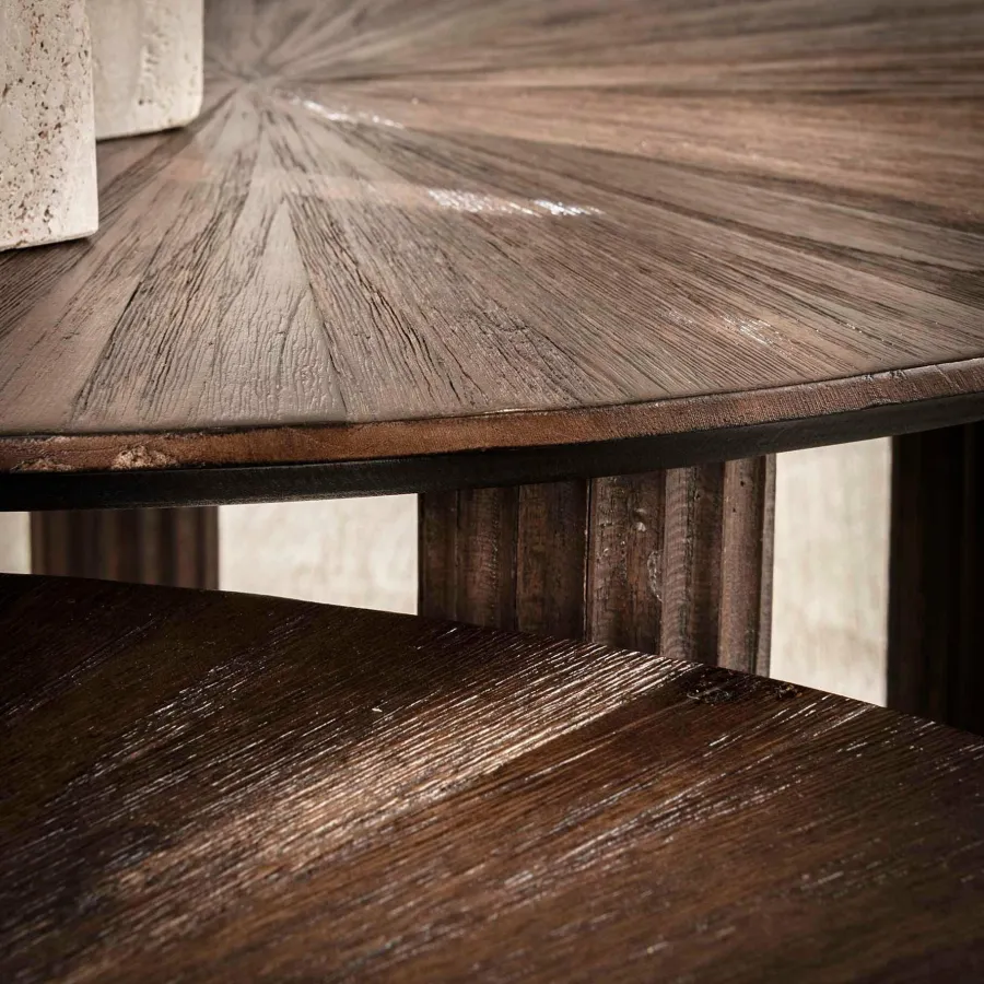 WoonStijl Salontafel set van 2 driehoekig Maya teak Best