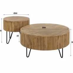 WoonStijl Salontafel set van 2 wave rond Sale
