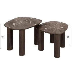 WoonStijl Salontafel set van 2 vierhoekig Maya teak