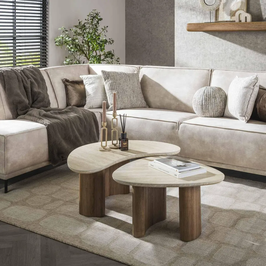 WoonStijl Salontafel set van 2 organic ceramic Best