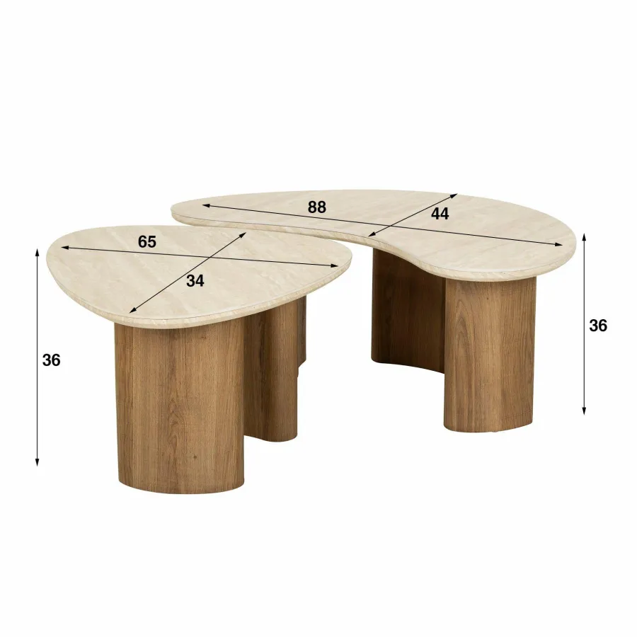 WoonStijl Salontafel set van 2 organic ceramic Best
