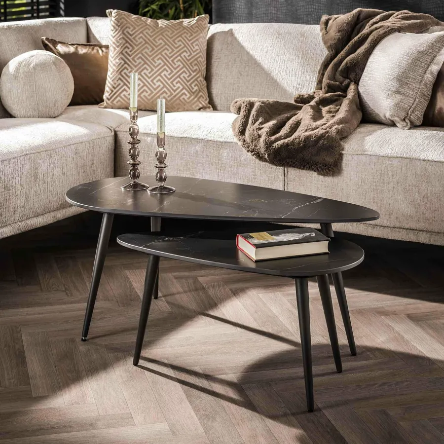 WoonStijl Salontafel set van 2 niervormig ceramic Sale