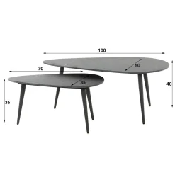 WoonStijl Salontafel set van 2 niervormig ceramic Sale