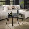 WoonStijl Salontafel set van 2 driehoekig metallic zwart Discount