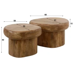 WoonStijl Salontafel Sleek mango set van 2 Discount