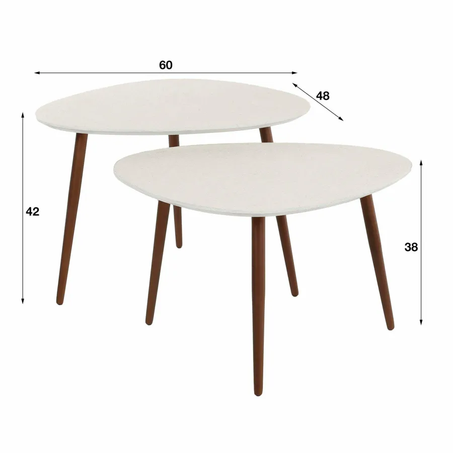 WoonStijl Salontafel Stone - set van 2 driehoekig Outlet