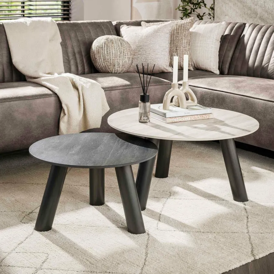 WoonStijl Salontafel Twin set van 2 ronde salontafels