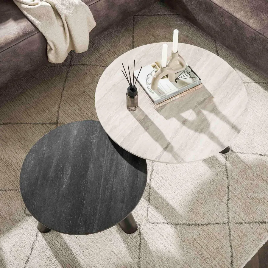 WoonStijl Salontafel Twin set van 2 ronde salontafels