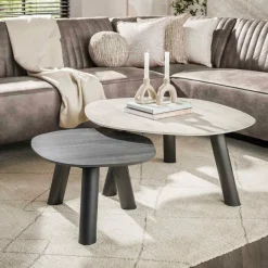 WoonStijl Salontafel Twin log set van 2 salontafels