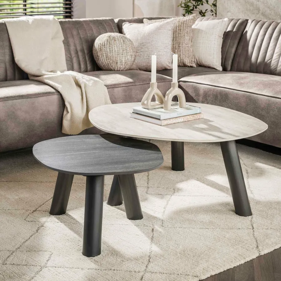 WoonStijl Salontafel Twin log set van 2 salontafels
