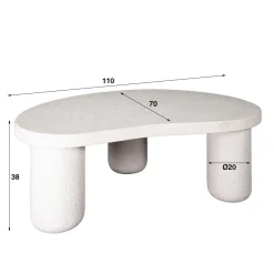 WoonStijl Salontafel XL kiezel organisch New