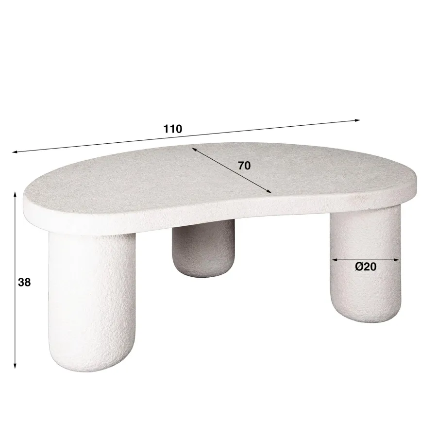 WoonStijl Salontafel XL kiezel organisch New