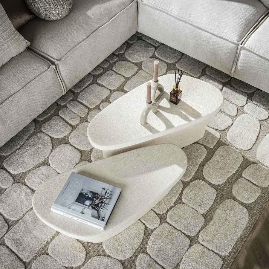 WoonStijl Salontafel XL stone organisch set van 2 Outlet