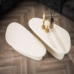 WoonStijl Salontafel XL stone organisch set van 2 Outlet
