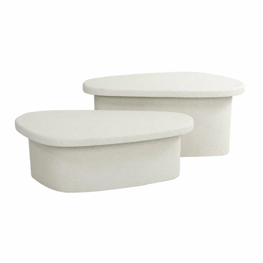 WoonStijl Salontafel XL stone organisch set van 2 Outlet
