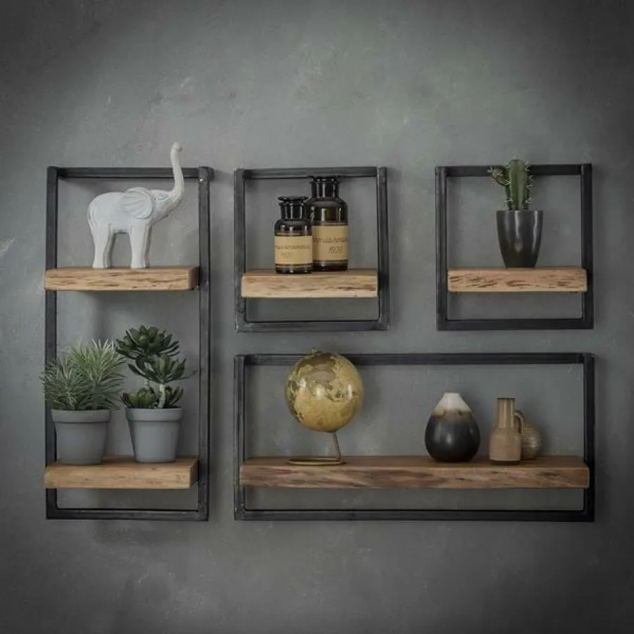 WoonStijl Set Wandplanken Live Edge Medium Clearance