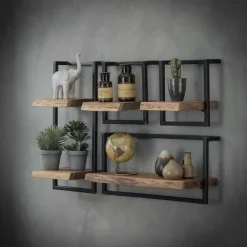 WoonStijl Set Wandplanken Live Edge Medium Clearance
