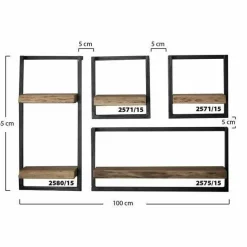 WoonStijl Set Wandplanken Live Edge Medium Clearance