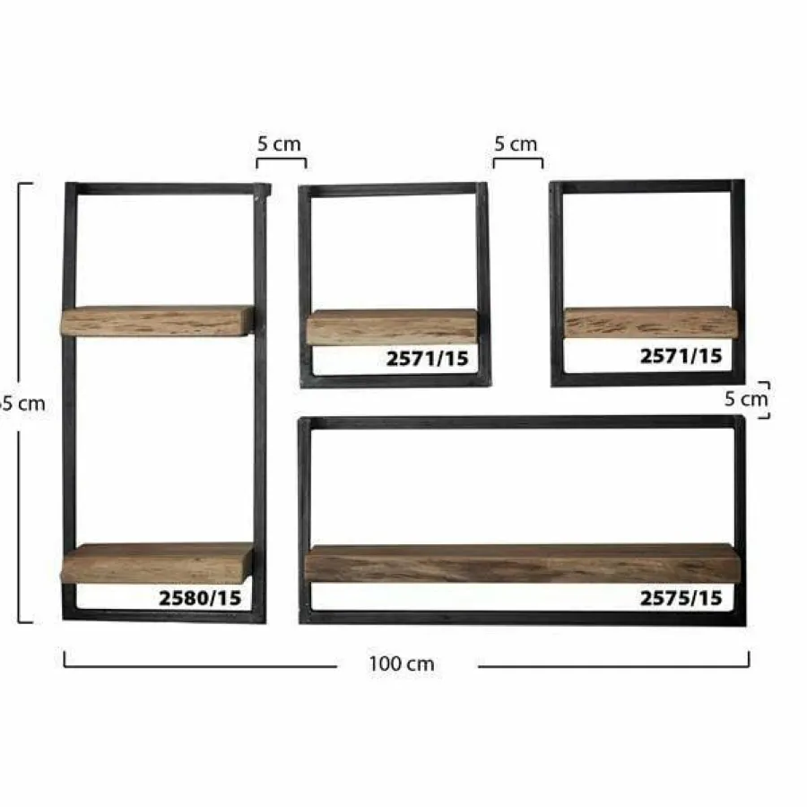 WoonStijl Set Wandplanken Live Edge Medium Clearance