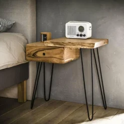 WoonStijl Sidetable / nachtkastje live edge rechts