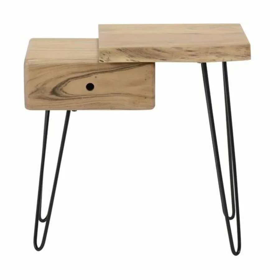 WoonStijl Sidetable / nachtkastje live edge rechts