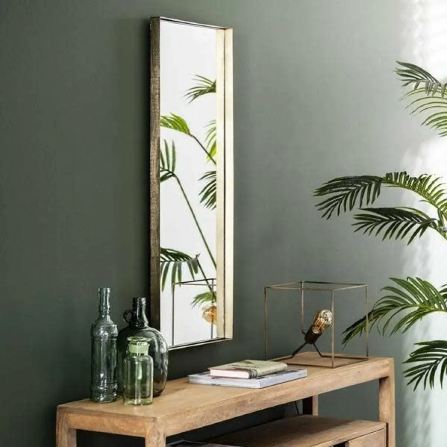 WoonStijl Spiegel 40x100 opstaande rand goudkleurig Best