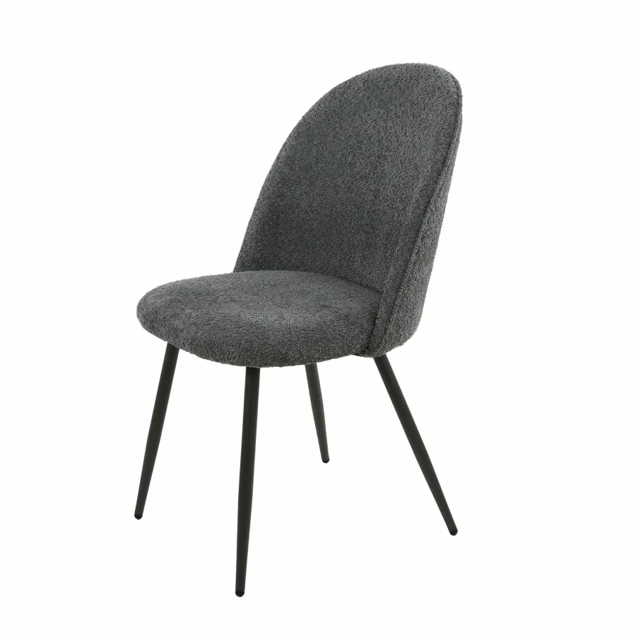WoonStijl Stoel Boog boucle ronde rug grijs Clearance
