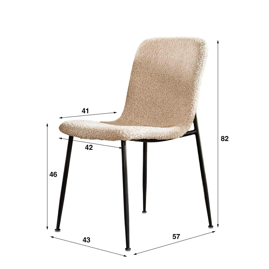 WoonStijl Stoel Tube support - boucle zand Online