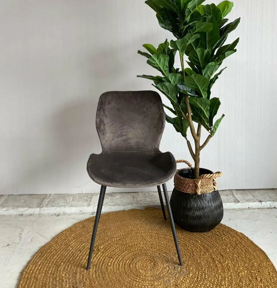 WoonStijl Stoel velvet ronde buis Antraciet velvet Online