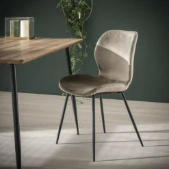 WoonStijl Stoel velvet ronde buis Champagne velvet Hot