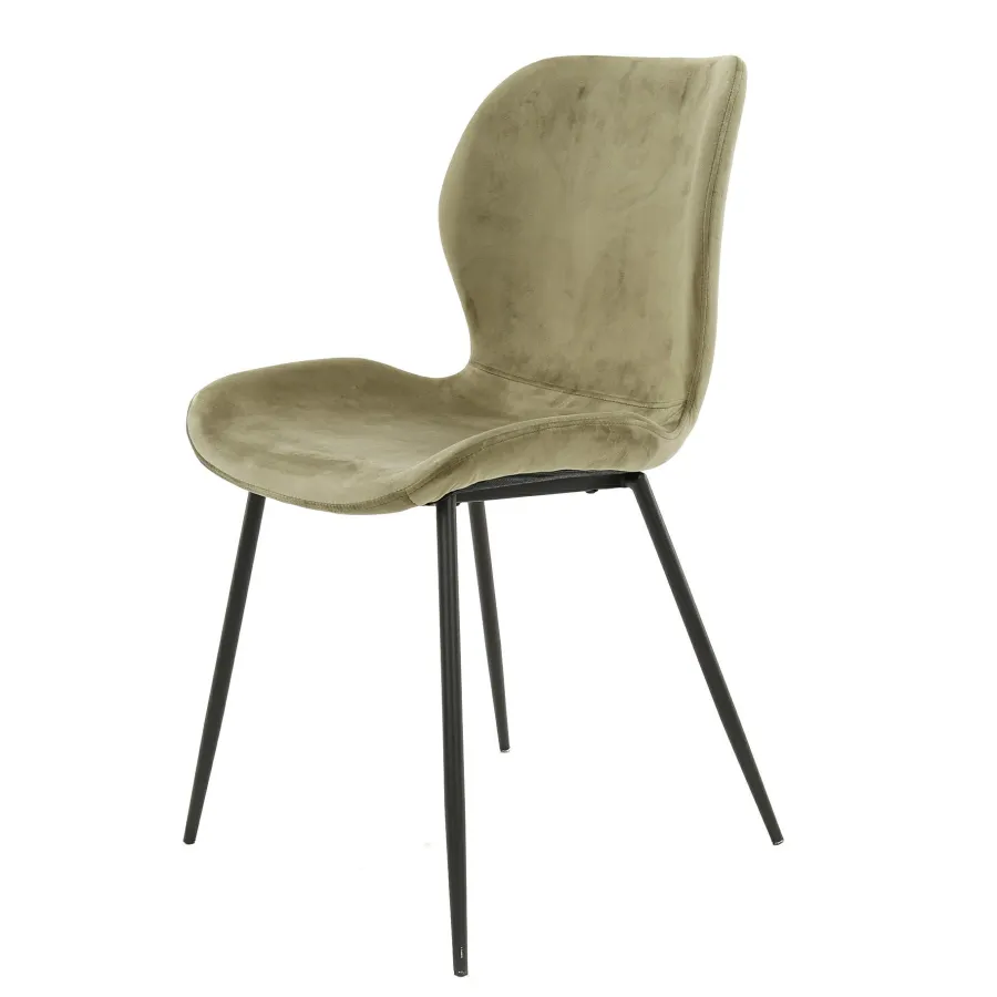 WoonStijl Stoel velvet ronde buis Champagne velvet Hot