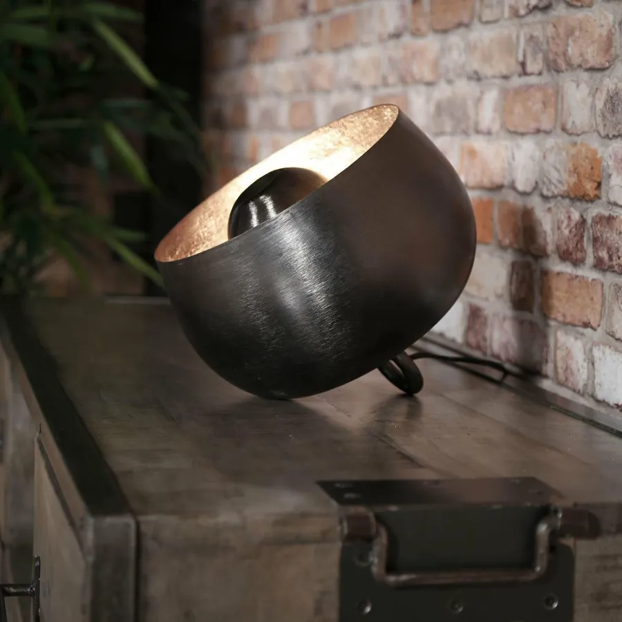 WoonStijl Tafellamp Ø28 basket / Zwart nikkel