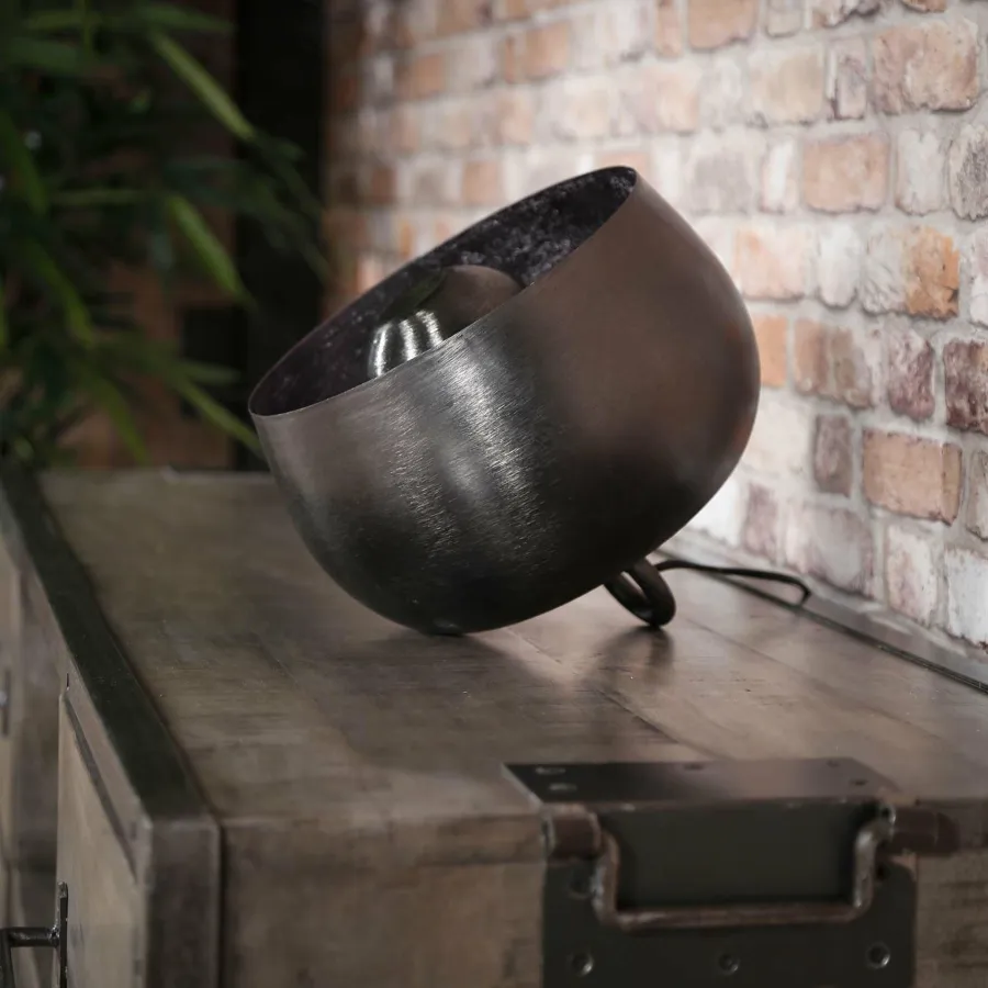 WoonStijl Tafellamp Ø28 basket / Zwart nikkel