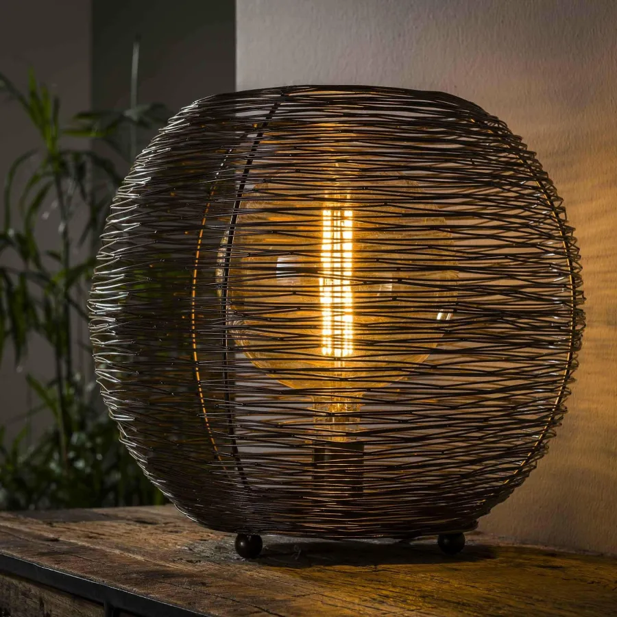 WoonStijl Tafellamp Ø40 web XL Zwart Nikkel Sale