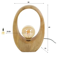 WoonStijl Tafellamp Arch wood L Clearance